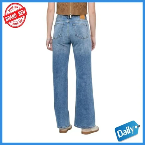 Midweight Performance Denim Wide Leg High Rise Stretch Jeans